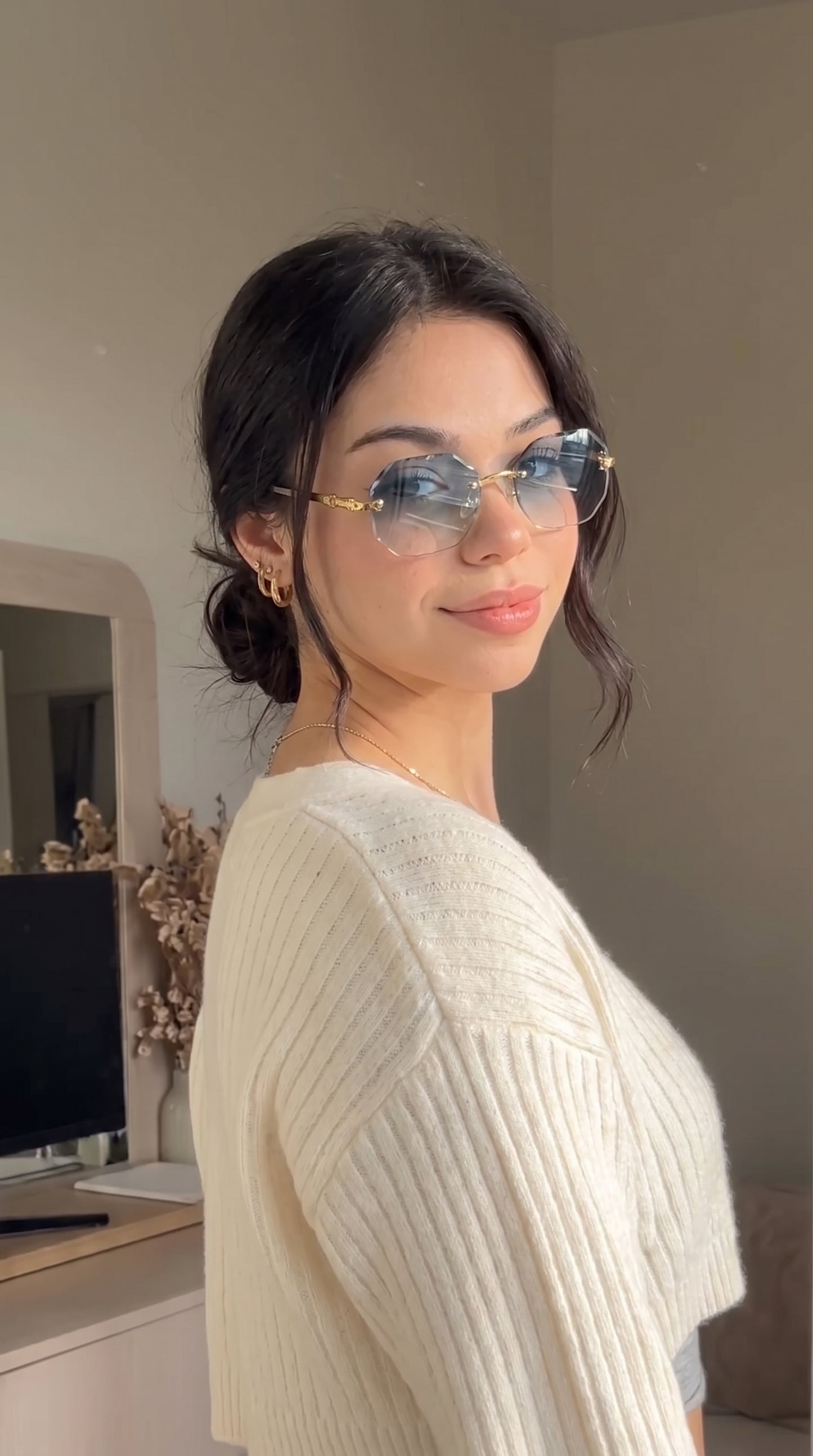 Gafas Premium con Cristales Degradados - Celestial Gold