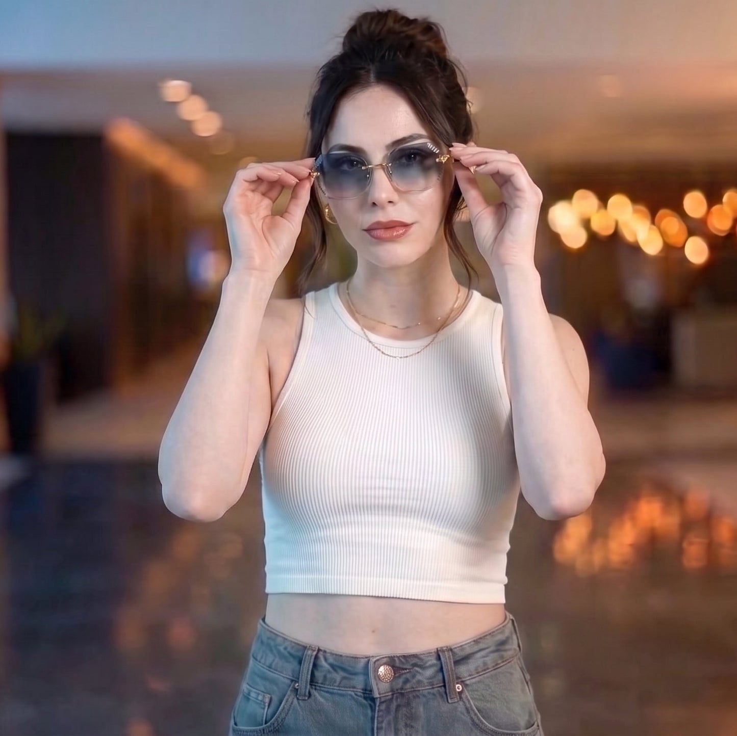 Gafas Premium con Cristales Degradados - Celestial Gold